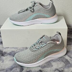 New Freely Piper PSGS Sneakers Grey Mint Peach Athletic Girls 1.5